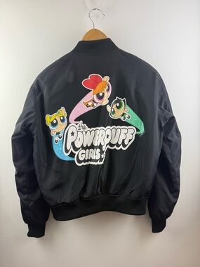 Cartoon Network Powerpuff Girls Black Bomber Jacket S Y2K Retro
